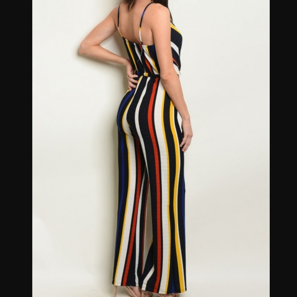 Kristen Multi Color Stripe Sleeveless Jumpsuit 3HP - Picture 3 of 6
